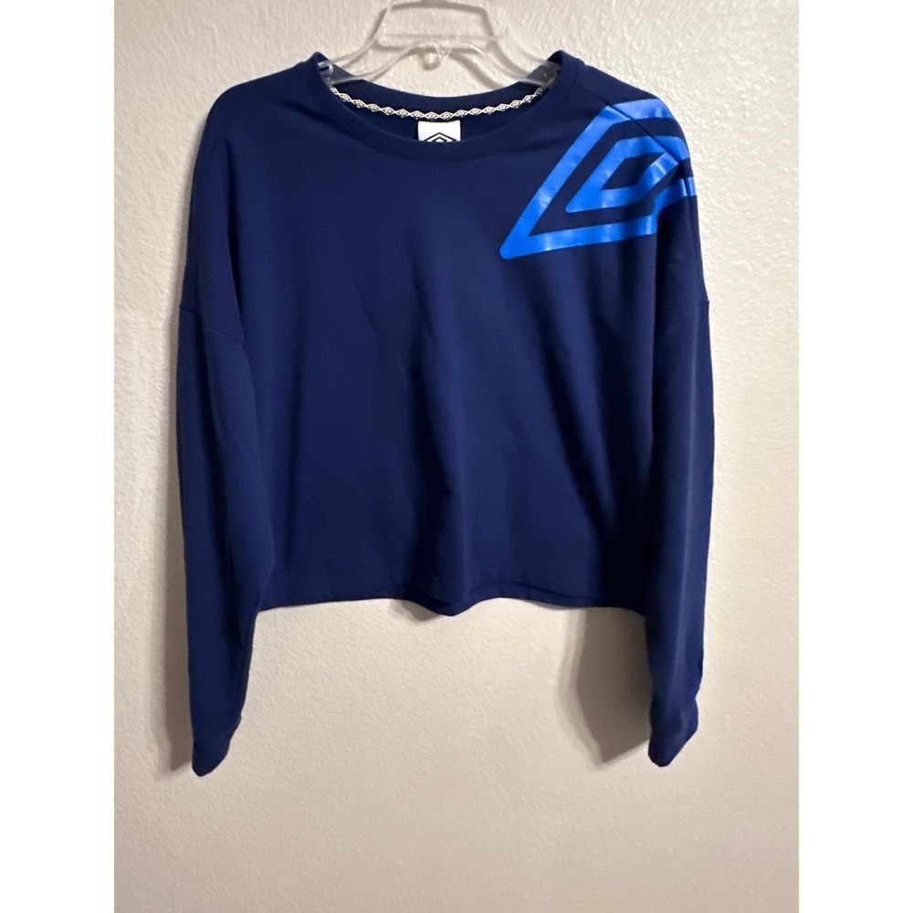 Umbro Women's X Large Blue Long Sleeve Cropped Pullover Top
